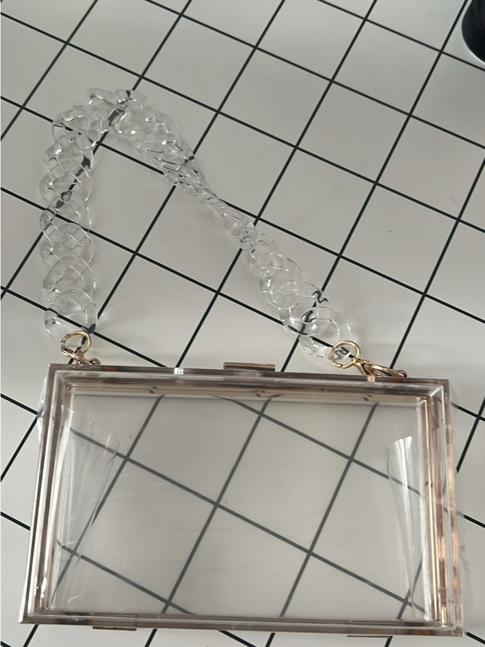 Clear Acrylic Clutch Bag with two straps included